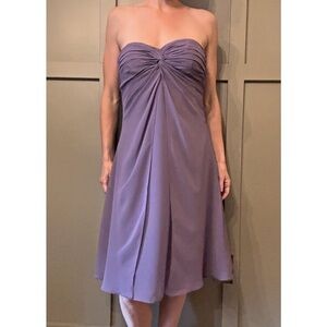 BILL Levkoff Chiffon Strapless Sweetheart Cocktail Length Bridesmaid Dress 8